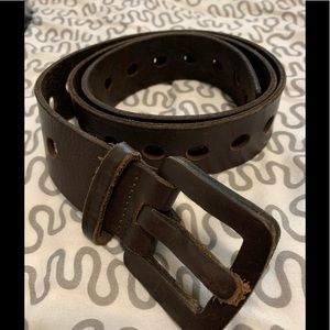 Adjustable Brown Leather Belt S/L